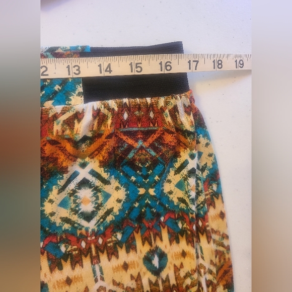 XL Teal Rust Tan Wide Leg Pant Stretch Comfortable Lightweight Great Summer Pant - Picture 3 of 8